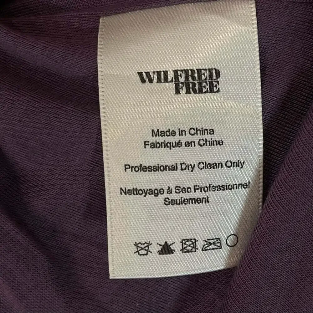 Aritzia Wilfred Free Teigen Dress Size M Purple Short Sleeve Midi Casual Minimal